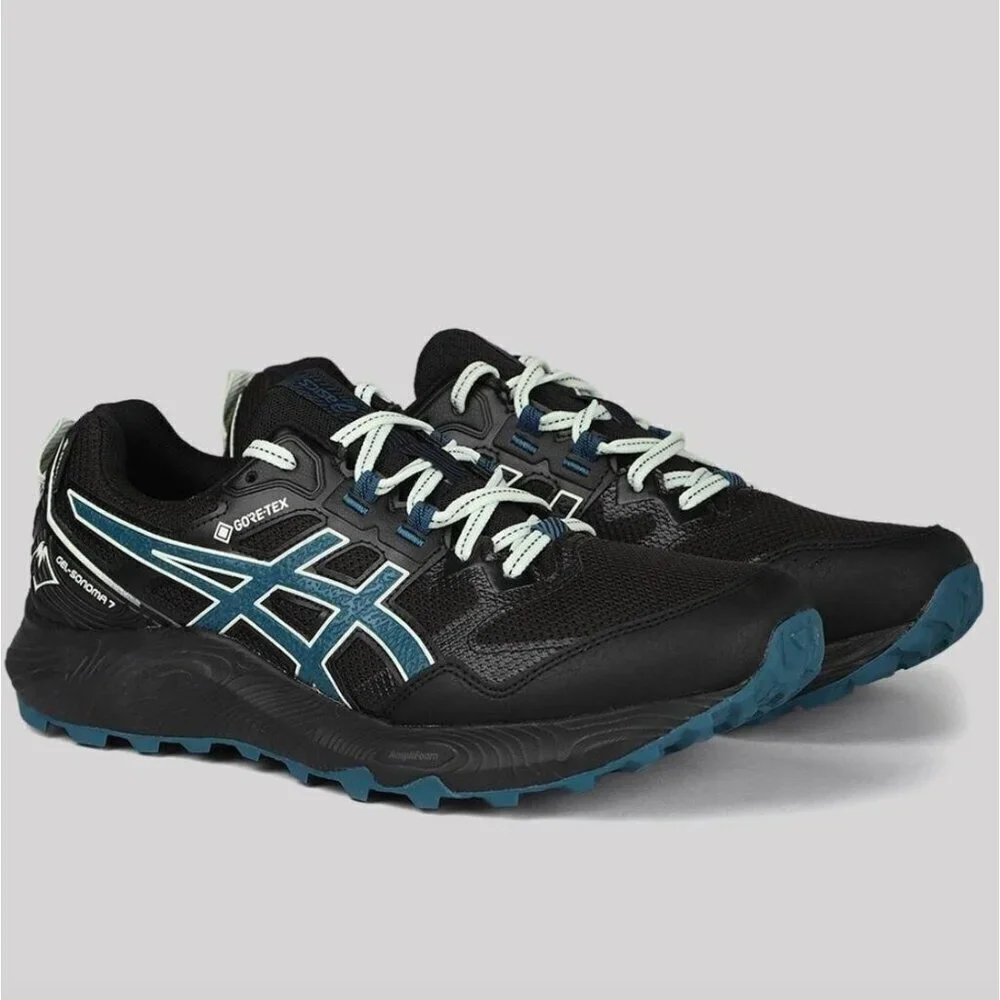ASICS Gel-Sonoma 7 GORE-TEX Black Ink Teal Sneakers Size 12